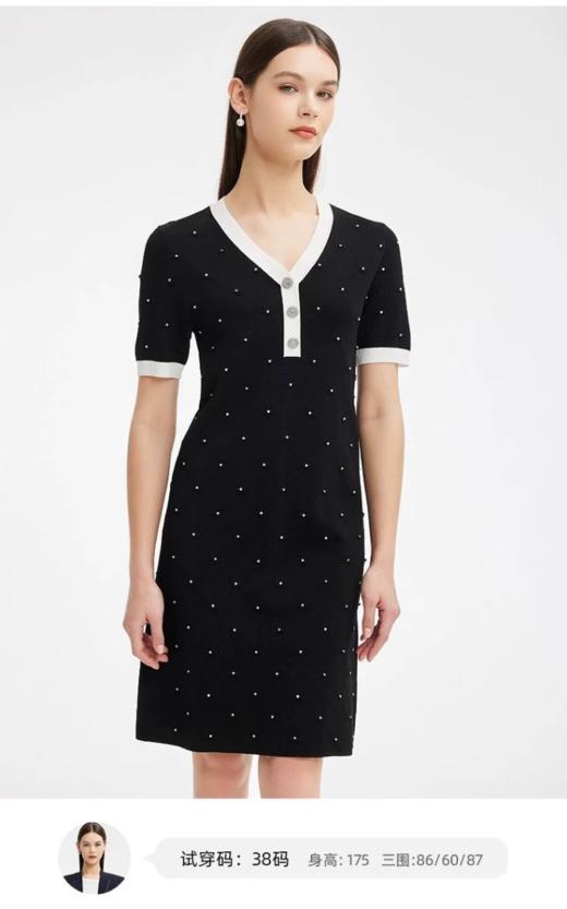 S1M1马天奴 V领钉珠针织连衣裙MRS612SWH0 商品图5