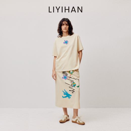 LIYIHAN序章  高密抗皱棉印花针织半裙直筒休闲半身裙百搭高级 商品图1