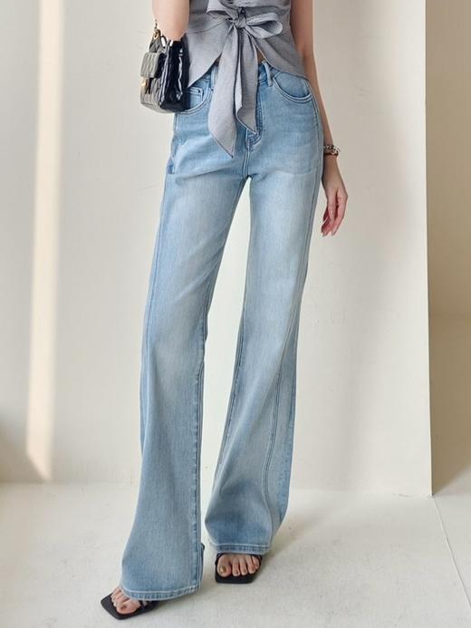 美人鱼大长腿美洋琉璃牛仔裤弹力氧气感微喇裤 商品图6