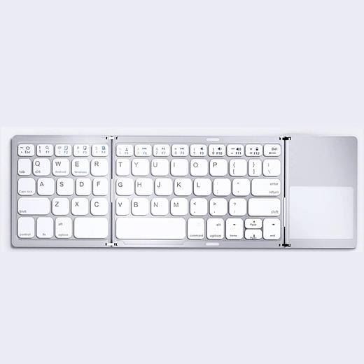 【三折叠设计 纤薄轻盈 方便携带！】超薄带触控板 便携式三折叠 无线蓝牙键盘 平板电脑蓝牙键盘-QQ 商品图7