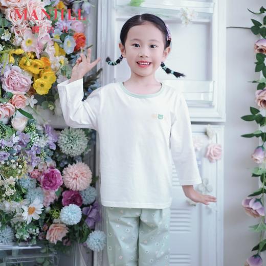 熳洁儿  男女童7分袖可爱简约家居服95棉睡衣小中大童23253603/23203662 商品图0