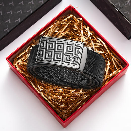 【婚礼季】柒牌皮带男真皮板扣男士腰带头层牛皮2025年新款男式简约商务裤带129P70010 商品图4