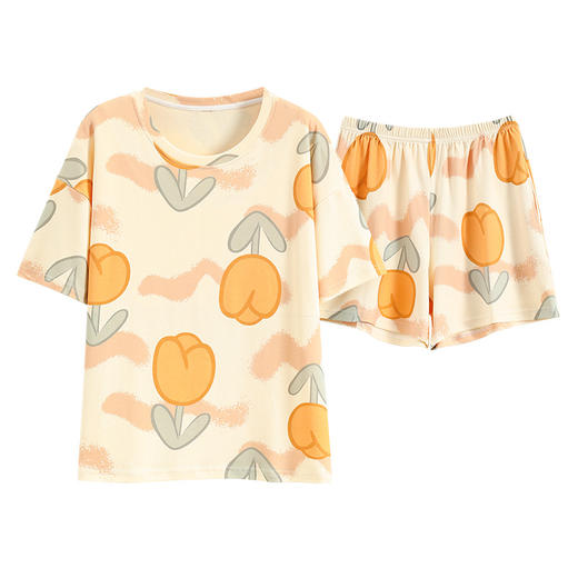 雀说睡衣女夏季带胸垫甜美可爱短裤可外穿短袖新款纯棉套装家居服AL8001 商品图4