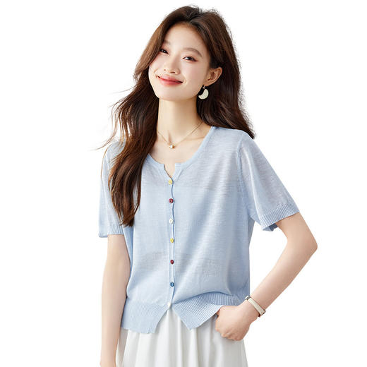雀说新款时尚短袖针织衫女AL54082 商品图4