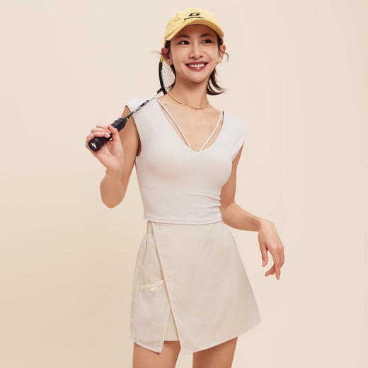 跃牌【禅语梵心】V领显瘦运动短袖内衣女夏速干休闲t恤修身瑜伽服健身上衣WX5412 商品图4