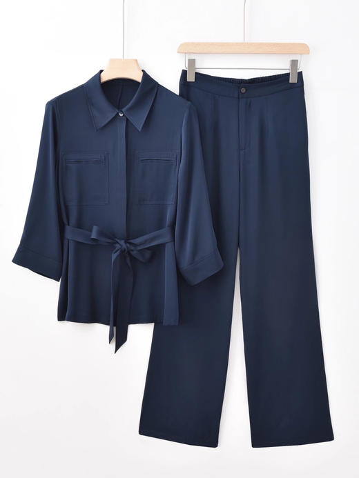 女士七分袖真丝套装 商品图5