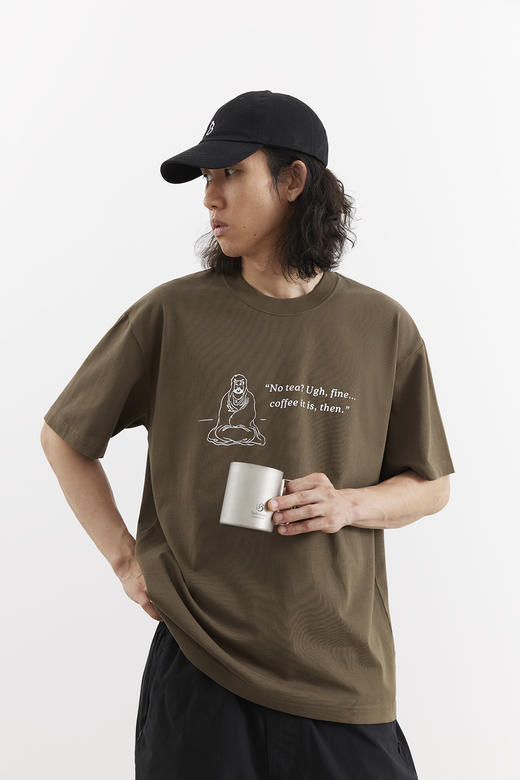 吃茶去chichaqu2025新款全棉圆领短袖T恤男女宽松印花 商品图0