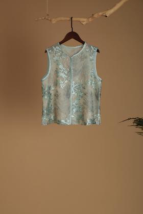 【定制款】山岚云海真丝绡刺绣蕾丝马甲