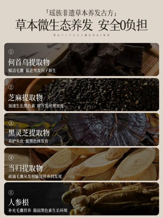 儒意黑灵芝何首乌洗发水非纯植物品牌官方500ml瓶 商品图3