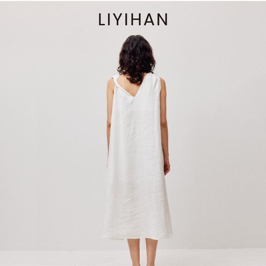 LIYIHAN亘云麻  度假神器亚麻背心连衣裙女圆领设计感裙子简约 商品图1