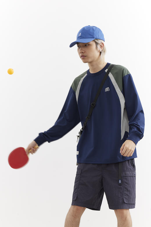 吃茶去chichaqu25速干弹力拼色插肩袖长袖T恤轻薄凉感户外运动 商品图3