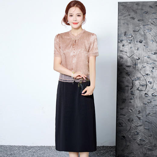 时尚假两件连衣裙，气质优雅拼接中长款裙子QYM- KEDH2988 商品图2