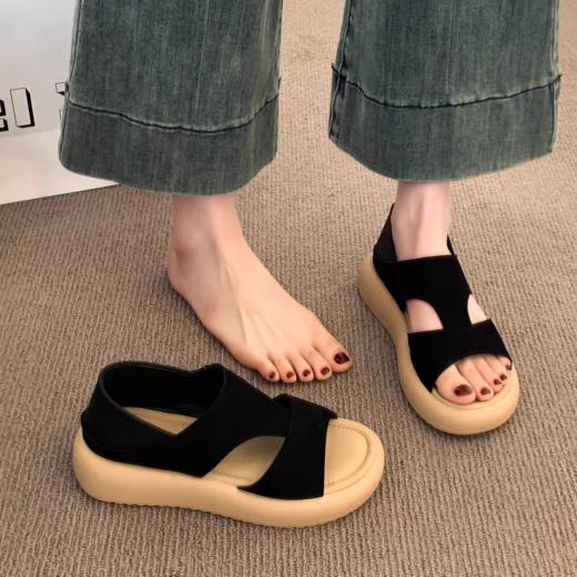 🔥很显腿细😍【  夏日厚底露趾两穿凉鞋】🌺 上脚显白舒适增高 💎 暴走一天完全不累脚🔥 商品图6