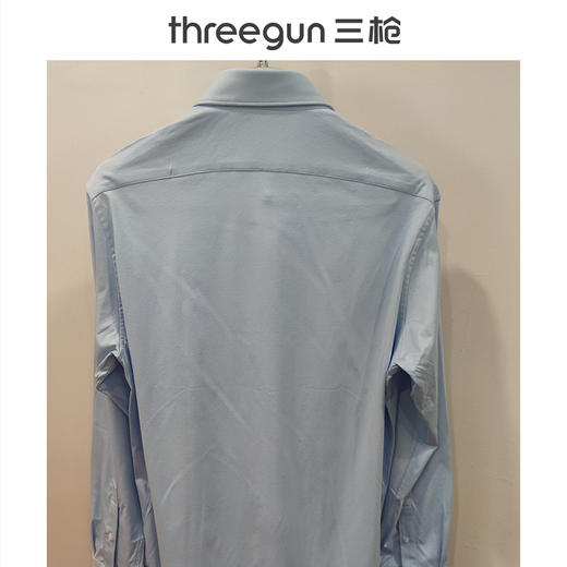 Threegun三枪 【水光棉】纯色长袖男士休闲衬衫-82023A011 商品图3