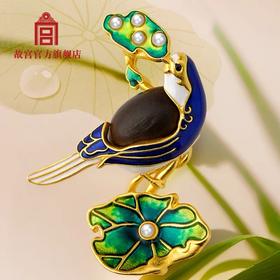 清荷飞鸟胸针