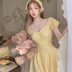 【裙式连体泳衣】新款连体温泉裙式泳衣女显瘦保守遮肚小胸聚拢度假泳装。ry