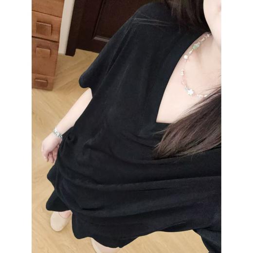 2025新品 佳佳同款【穿不旧的T】薄透大版V领短袖T恤显瘦垂感宽松百搭基础 商品图1