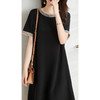 丁摩高级感真丝小黑裙重磅桑蚕丝连衣裙女装新款夏天黑色裙子AL3013 商品缩略图2