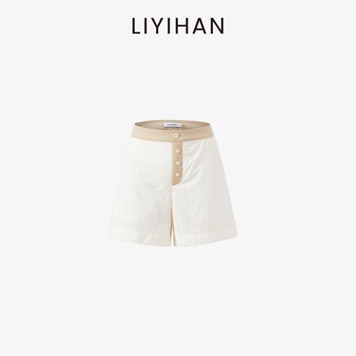 LIYIHAN  25夏新款棉白条纹短裤宽松休闲裤子舒适百搭透气时尚 商品图4