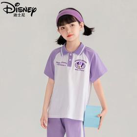 I59迪士尼儿童T恤女童夏装2024新款夏季女大童POLO半袖体恤薄款