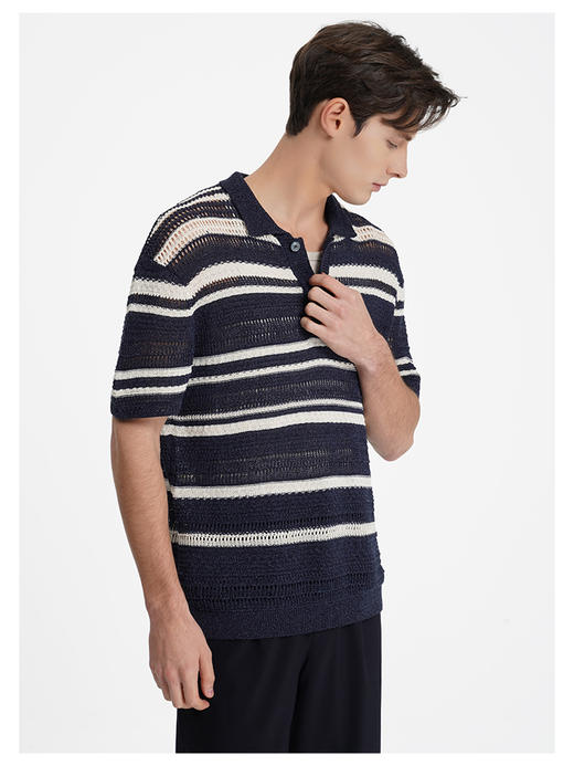 callisto桑葚蓝设计师款提花T恤 商品图3