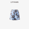 LIYIHAN花影  阔型凉感桑蚕丝真丝印花短裤中腰宽松透气度假风 商品缩略图4