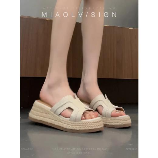 爆款🔥路丝同款~【增高5cm厚底H拖鞋】上脚巨显秀气❗️脚感好舒服 不管搭什么都巨巨好看✅ 商品图6