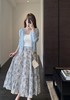 夏日浪漫印花裙飘逸大裙摆褶皱高腰显瘦半裙 商品缩略图0