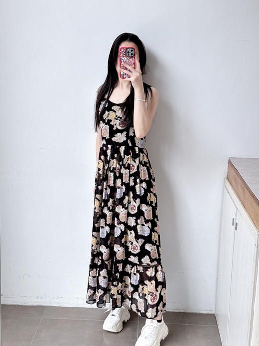 波西米亚度假印花吊带连衣裙女 商品图1