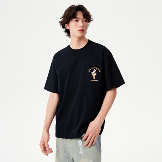 YKYB黄子韬短袖T恤全棉舒适透气耐穿萌宠冰淇淋时尚潮流热转印鲜艳上衣Y52NDT106 商品图5