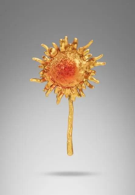 朱炳仁铜 向日葵胸针（国博）-3 商品图0
