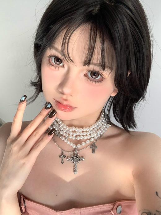 【大直径半年抛】SUPERBIGCON--乌兰湖心脏 粉褐-14.5mm【半年抛0-800度 无525/575】 商品图5