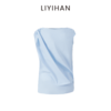 LIYIHAN序章 轻盈质感抗皱纯棉斜肩衬衫料上衣无袖衬衫 商品缩略图3