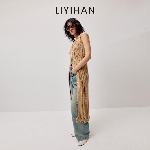 LIYIHAN稿线  随性度假棉带子纱开扣连衣裙独特设计纱线出游裙子 商品图4