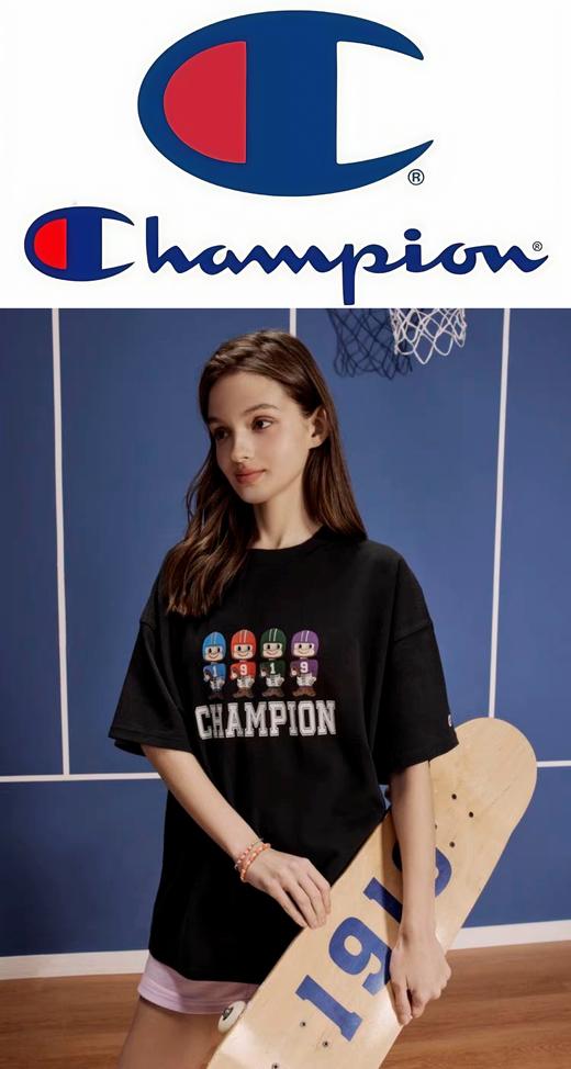 【正品授权Champion冠军25年夏季短袖】 绝对是你的夏日必备单品!真的第一眼就被种草了 五个款式，黑白两色可选无论是单穿还是内搭，都能轻松穿出时尚感 商品图1