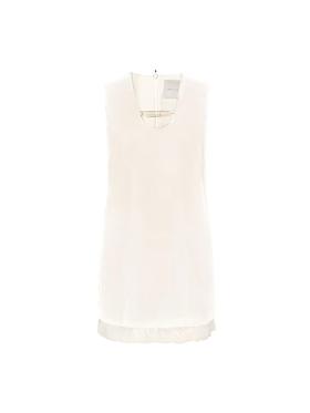 【失乐园】下摆柔纱拼接无袖A字连衣裙