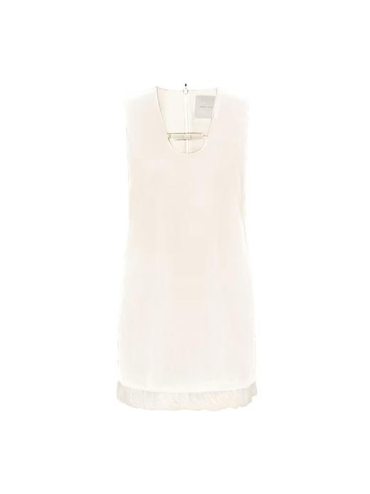 【失乐园】下摆柔纱拼接无袖A字连衣裙 商品图0