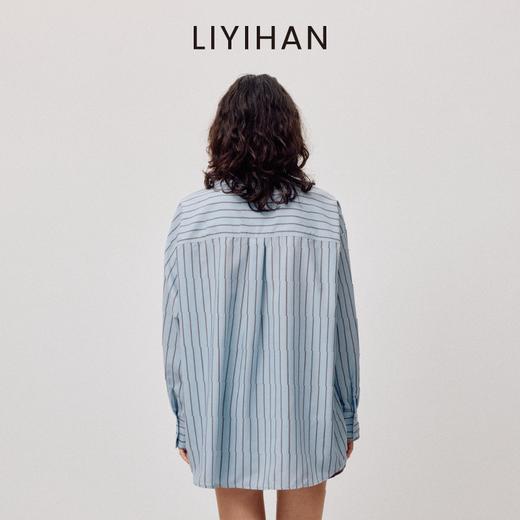 LIYIHAN稿线  高密重磅条纹印花衬衫翻领随性廓形松弛感 商品图3
