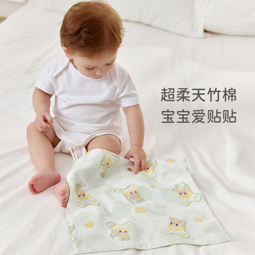 【2025年春夏新品】i-baby泡泡玛特四层纱布抑菌小方巾 商品图1