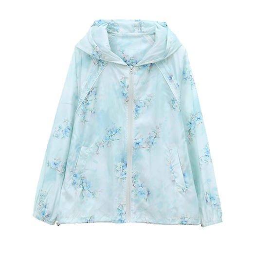 雀说轻薄防晒衣女外套新款休闲连帽印花薄款透气防晒服AL5501 商品图4