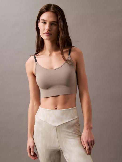 官网590！可调节肩带瑜伽健身运动文胸 高弹防震一体式固定杯内衣吊带背心女可外穿 商品图4