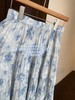 夏日浪漫印花裙飘逸大裙摆褶皱高腰显瘦半裙 商品缩略图8