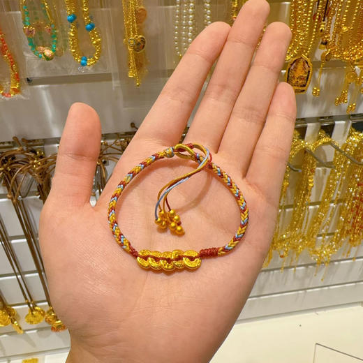 【敦煌五帝钱五彩手绳】敦煌小众古法沙金盘缠彩绳 五帝钱币手工编织手链女 商品图8