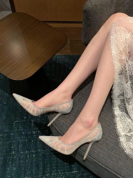 Jimmy Choo LOVE 皮革 亮片 尖头套脚 细跟 高跟鞋 （HC） 商品图10