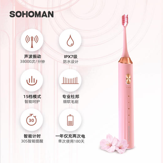 索哈曼SOHOMAN 声波电动牙刷 商品图1