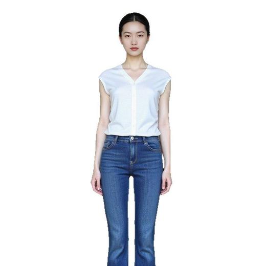 白色简约收腰显瘦针织莱赛尔背心女薄款V领无袖修身透气外搭打底    RGCL-AS702507-2 商品图4