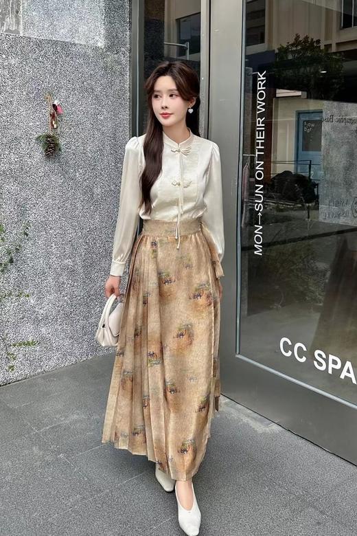 Le Malene 珍珠白新中式国风提花盘扣上衣 20130 商品图4