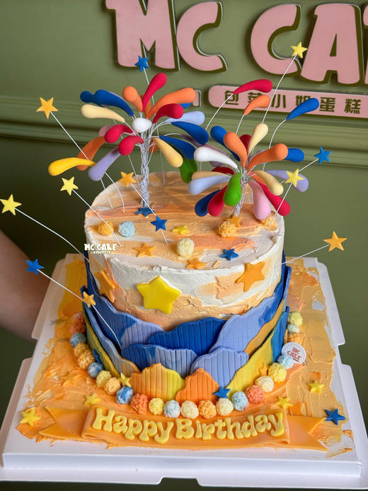 丁程鑫同款简化版/烟花装饰蛋糕 商品图2
