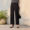 半身缘女裤 夏季丝滑宽松中直筒半松紧腰休闲裤252102E10302832 商品缩略图3