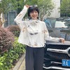 雀说夏季国风墨竹短款印花防晒衣冰丝连帽透气防晒服户外运动防晒外套ALF015 商品缩略图7
